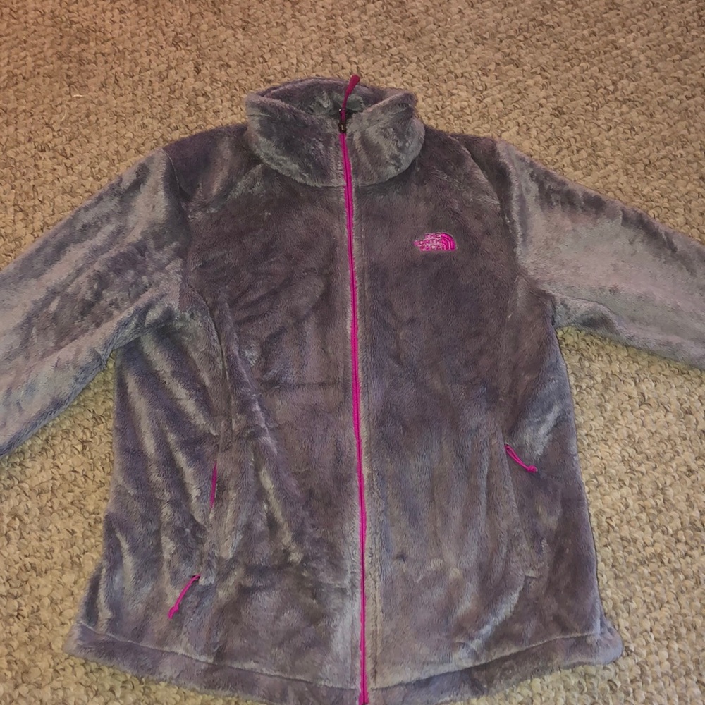 Fuzzy North Face Zip-Up Jacket